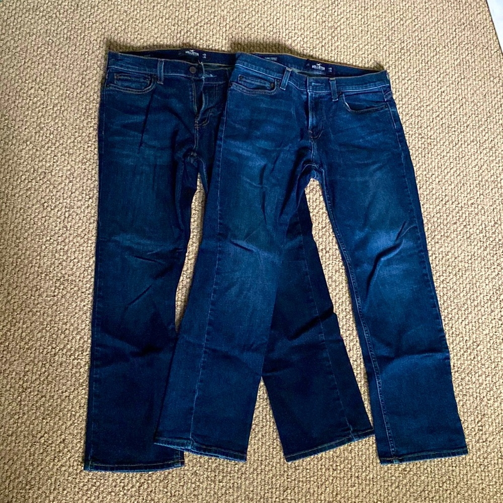 2x Hollister Blue Jeans. Men’s Classic Straight 30L 30W